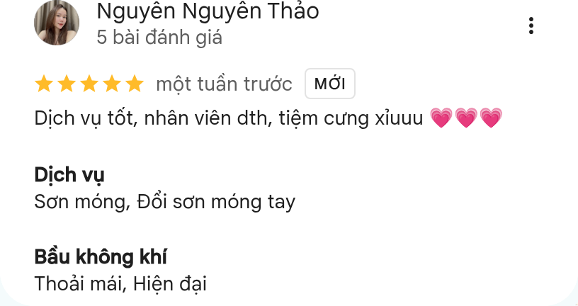 Khách Nguyên Nguyễn Thảo đánh giá 5 sao Chuppy Nails trên Google